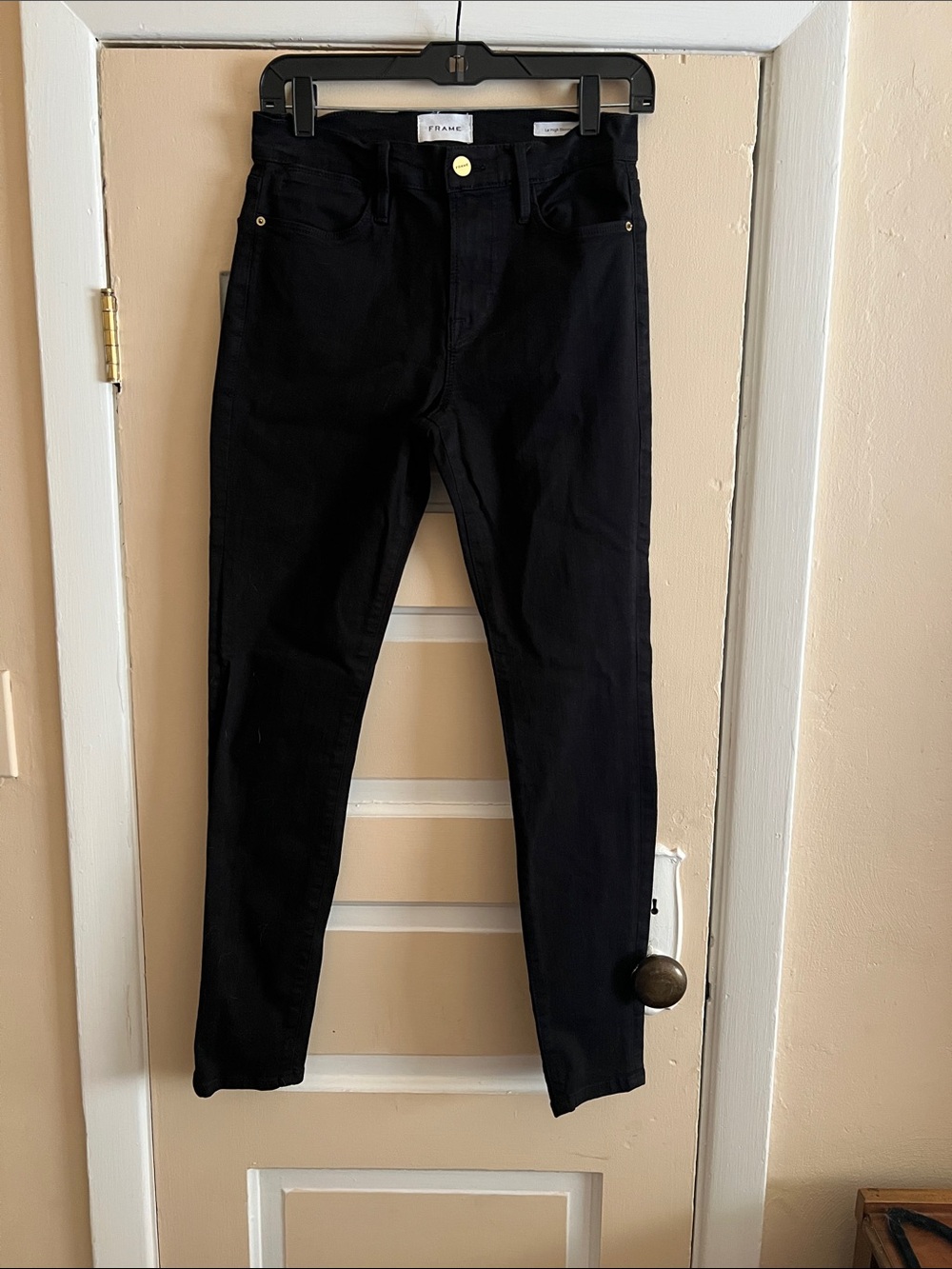 Frame Denim High-Rise Black Skinny Jeans